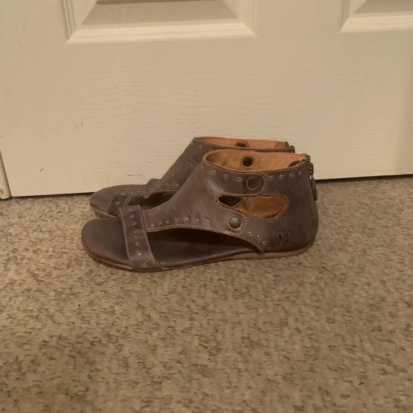 Bed Stu Gray Tan Leather Sandals Size 7 - Picture 4 of 7